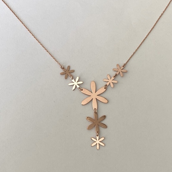 🌸925 Silver flower necklace 14k rose gold plated - Picture 4 of 6